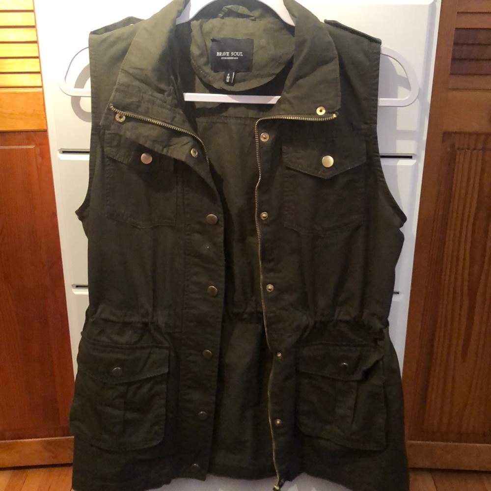 Draw string waist vest